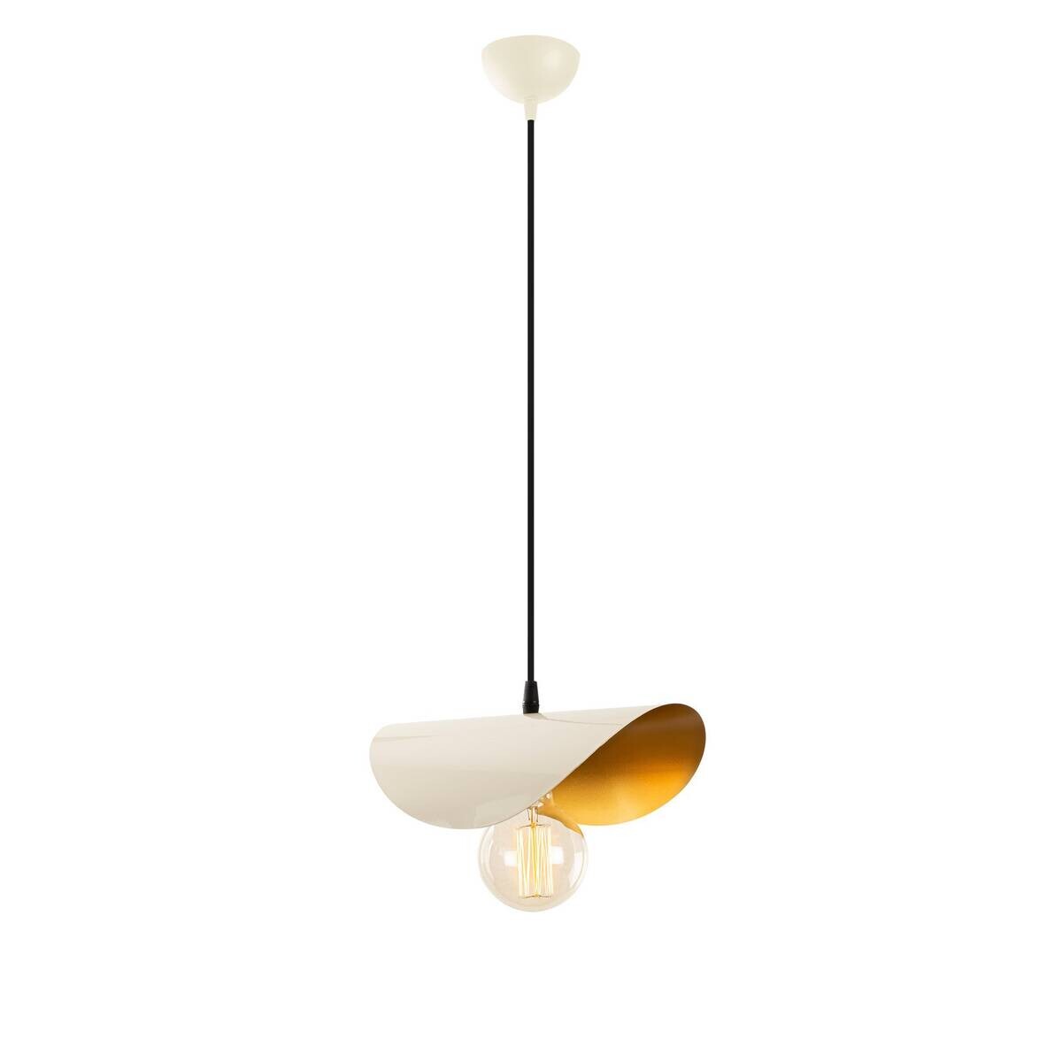 Opviq Pendelleuchte Sivani weiß gold Metall B/H/T/L: ca. 17x106x17x30 cm E27 1 Brennstellen