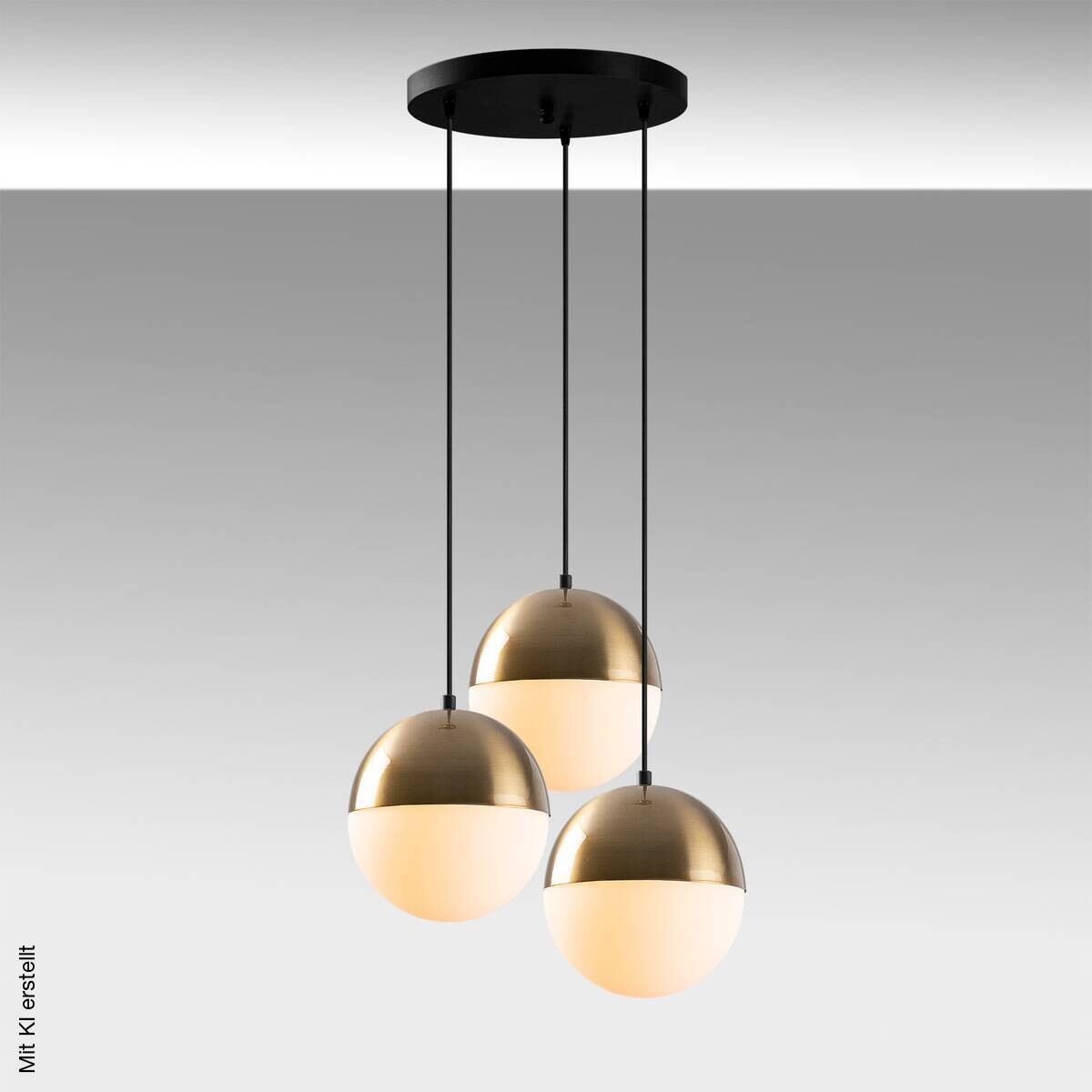 Opviq Pendelleuchte weiß messing B/H/T: ca. 44x111x44 cm E27 3 Brennstellen