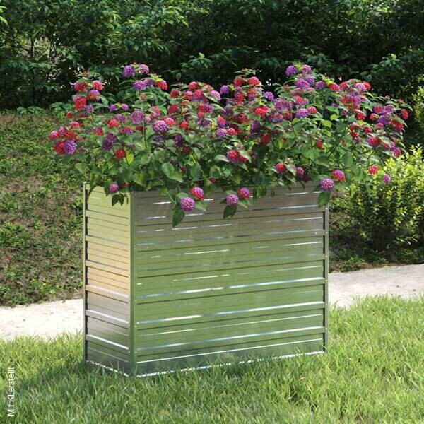 Garten-Hochbeet silber Stahl B/H/L: ca. 40x77x100 cm