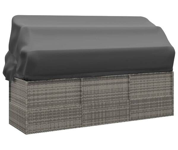 vidaXL Loungebett grau Rattan B/H/L: ca. 65x127x203 cm