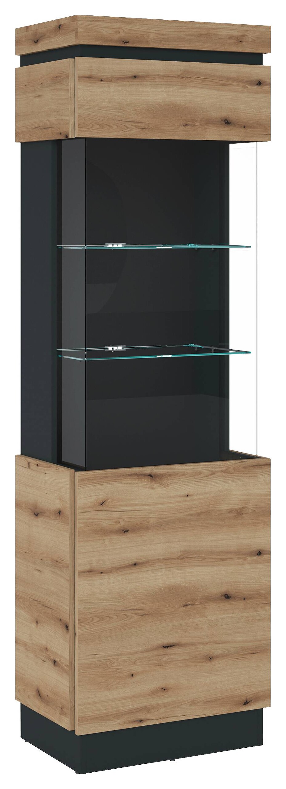 Vitrine Corte Eiche Evoke Coast Nachbildung grau B/H/T: ca. 60x201x40 cm