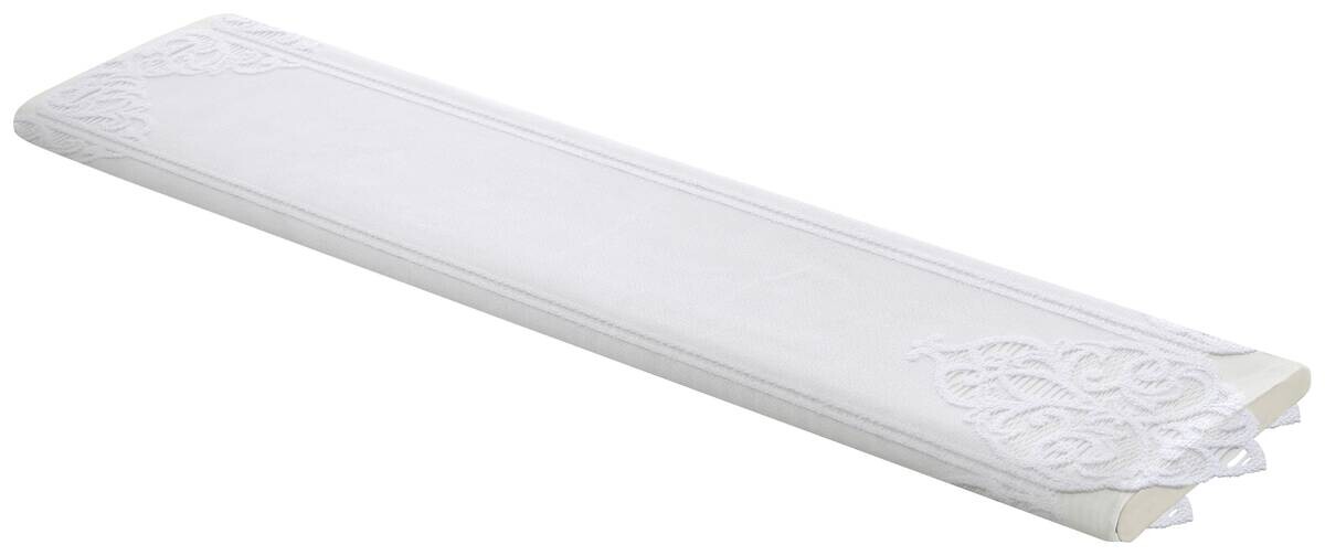 Scheibengardinen-Meterware Broché Ornament weiß H: ca. 90 cm