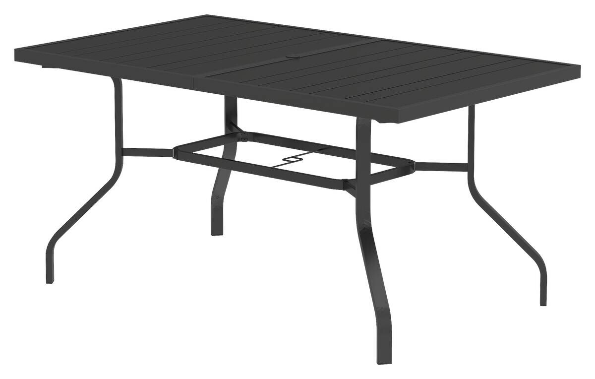 Outsunny Gartentisch schwarz Stahl B/H/L: ca. 90x74x152 cm