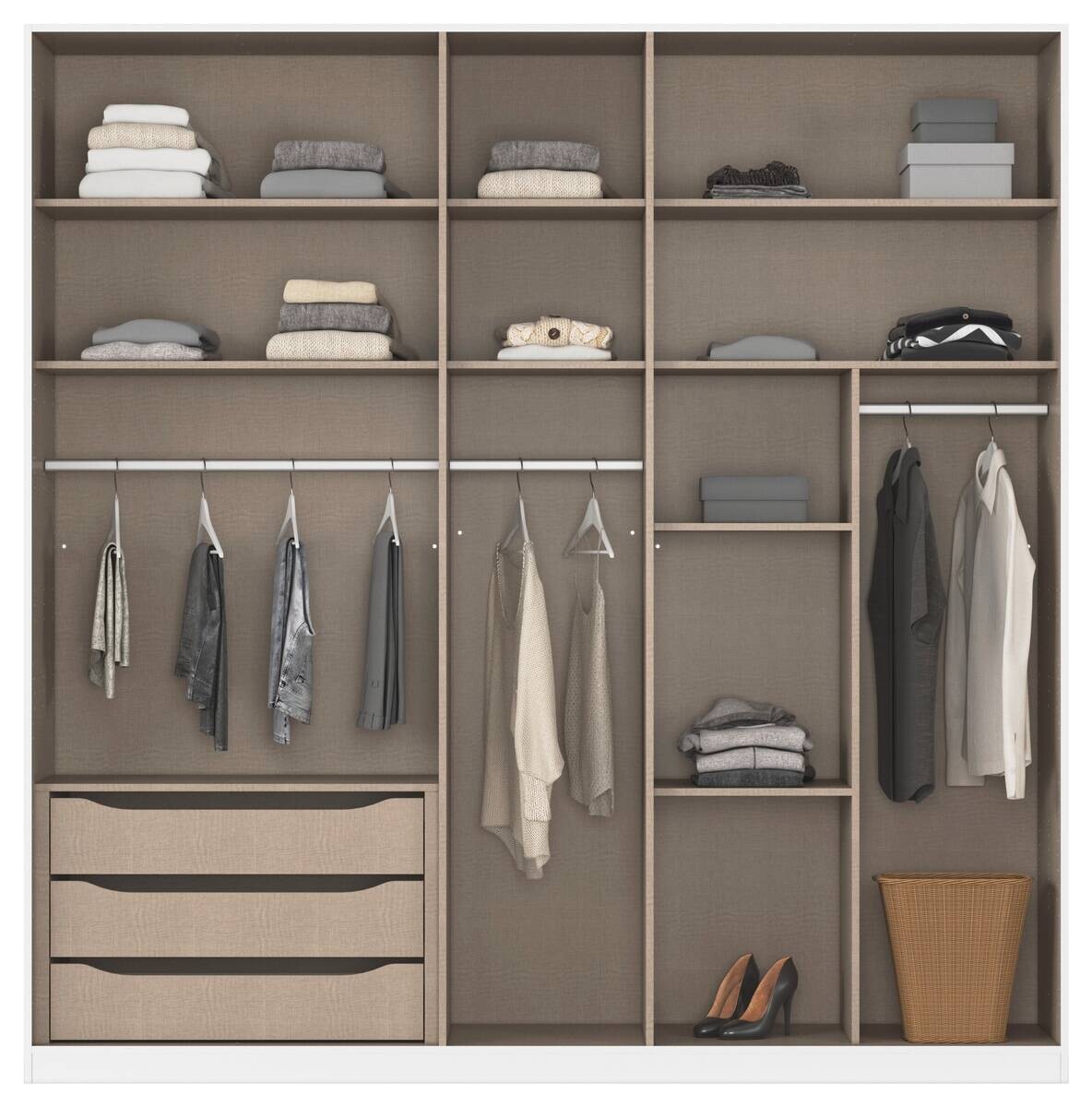Kleiderschrank Alabama Alpinweiß B/H/T: ca. 225x229x54 cm