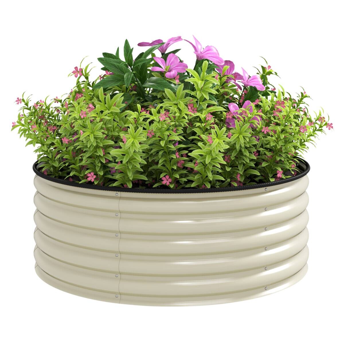 Outsunny Hochbeet cremeweiß Stahl B/H/L: ca. 120x43x120 cm