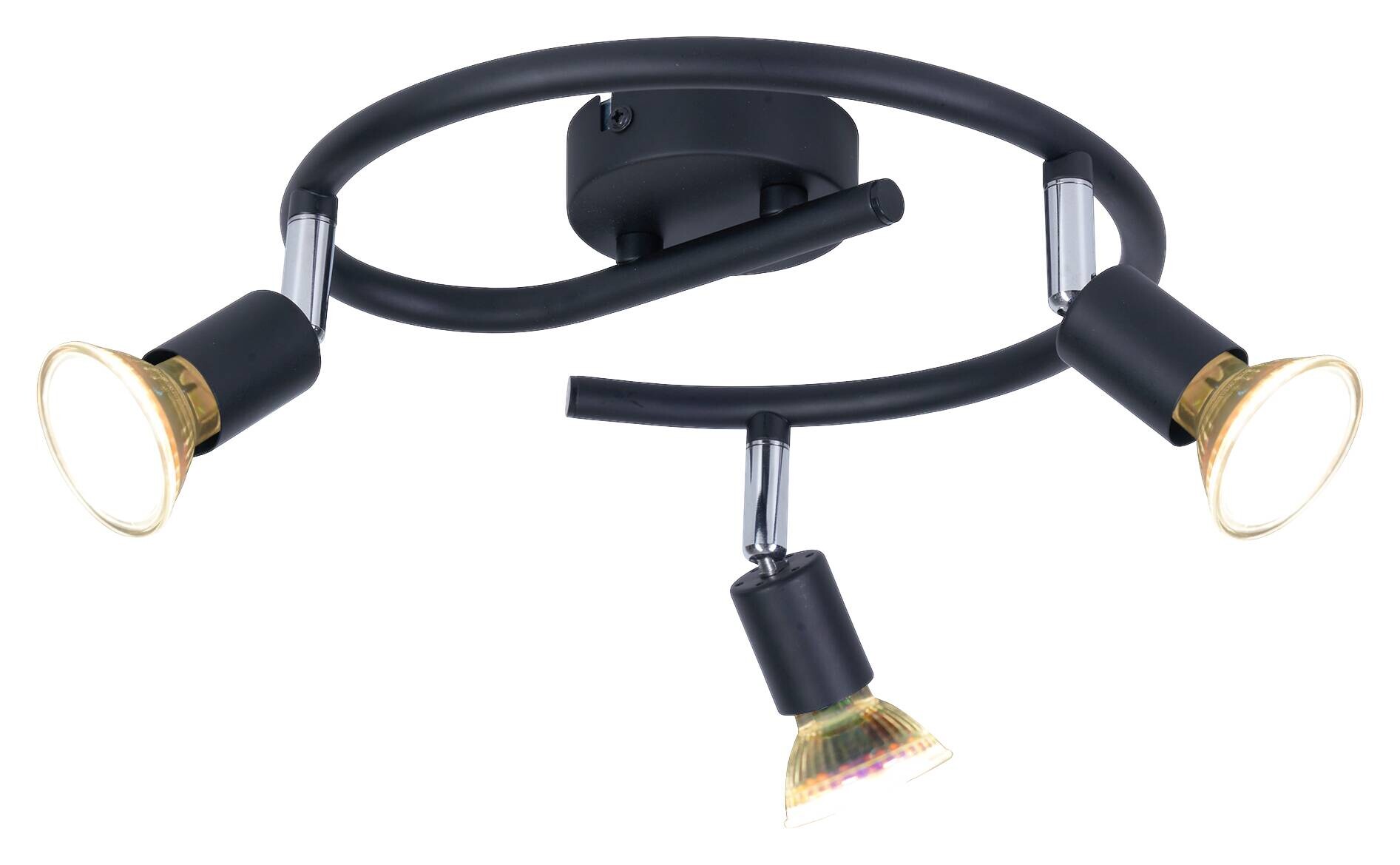 POCOline Spotspirale Boris schwarz B/H/L: ca. 25x10x25 cm 3 Brennstellen