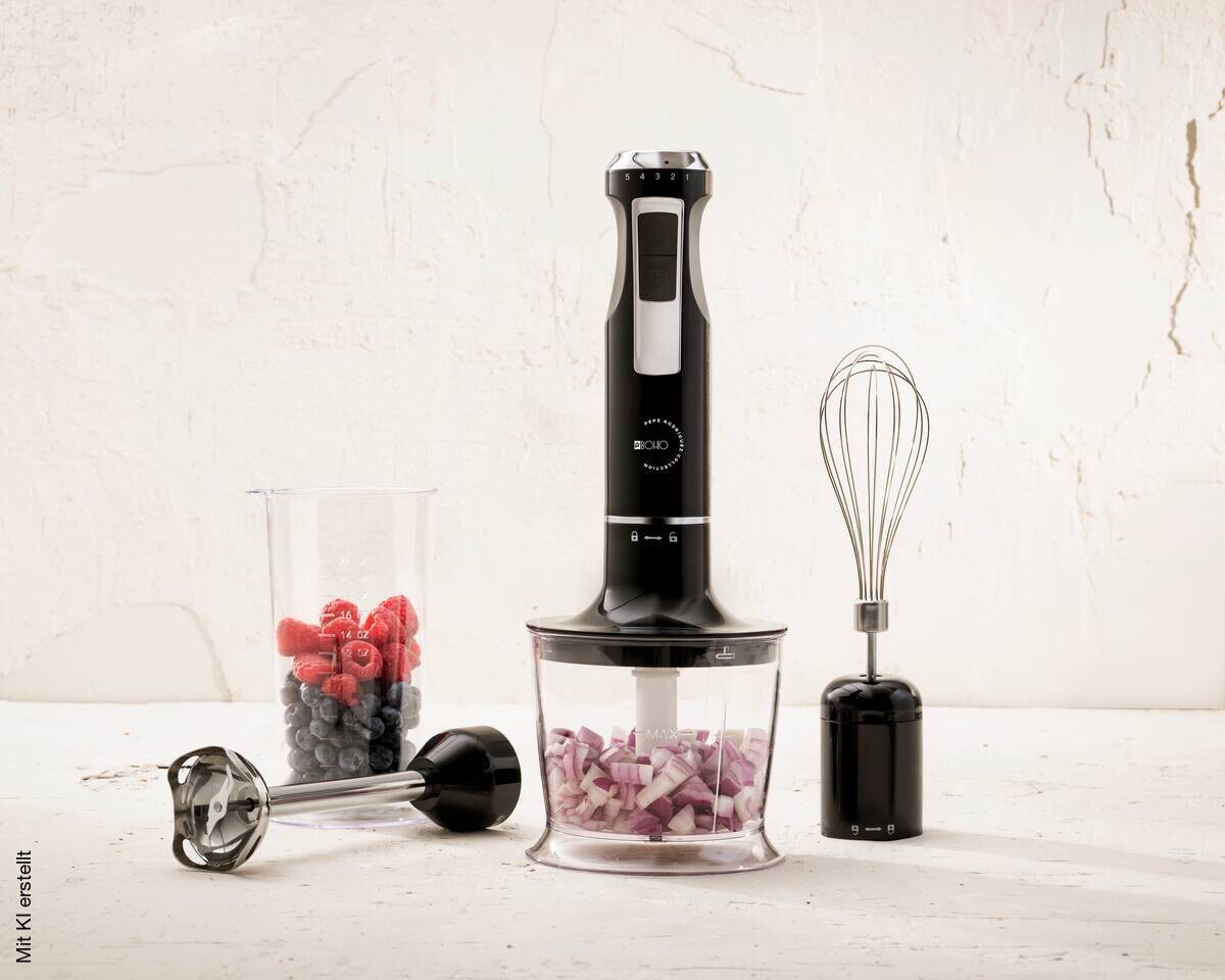 BERGNER Stabmixerset schwarz silber Edelstahl