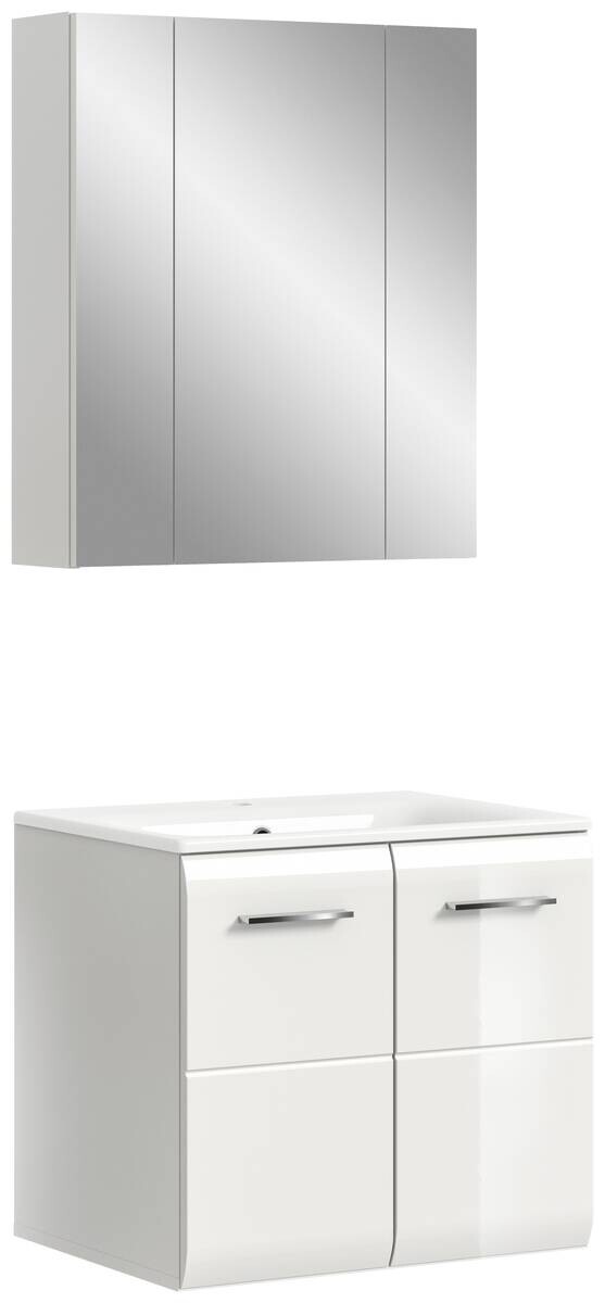 Badezimmer-Set Ice weiß weiß Hochglanz B/H/T: ca. 60x185x46 cm