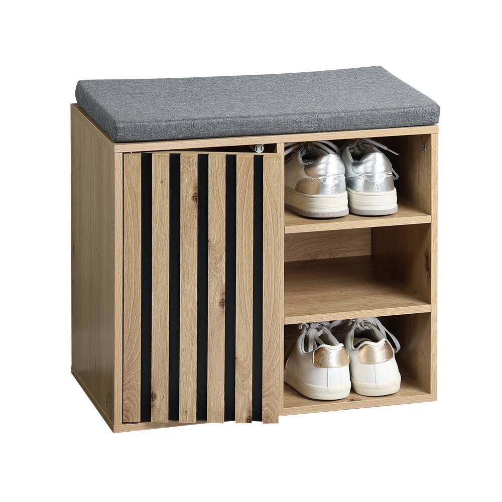 Schuhschrank grau Holz B/H/L: ca. 29,5x48x51,5 cm