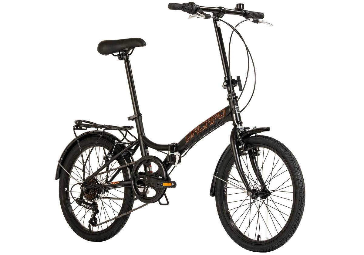 DaCapo Faltrad Foldtech Foldech 20 Zoll Rahmenhöhe 32 cm 6 Gänge schwarz schwarz ca. 20 Zoll