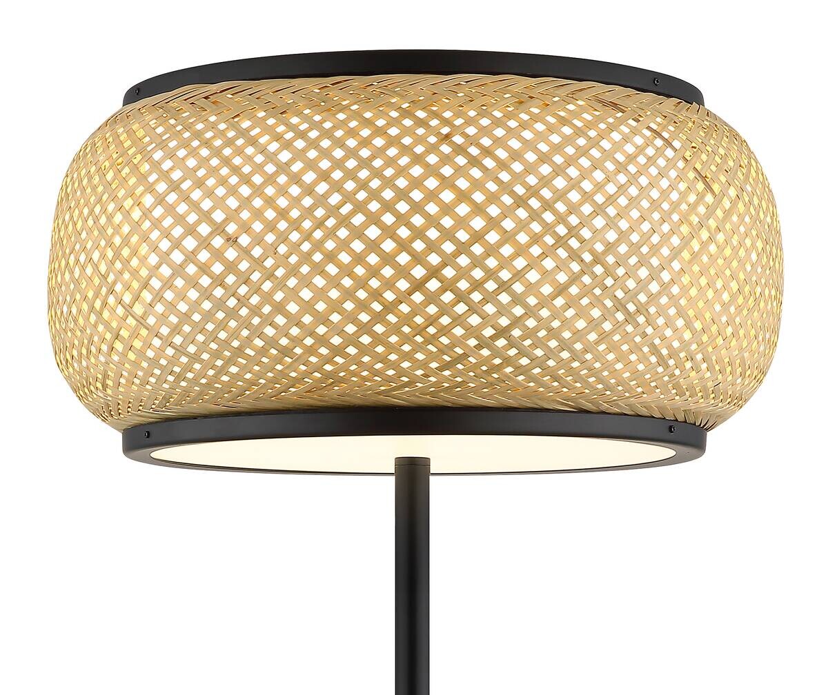 GLOBO Stehlampe natur mattschwarz Metall Bambus H/D: ca. 146,1x38 cm 1 Brennstellen