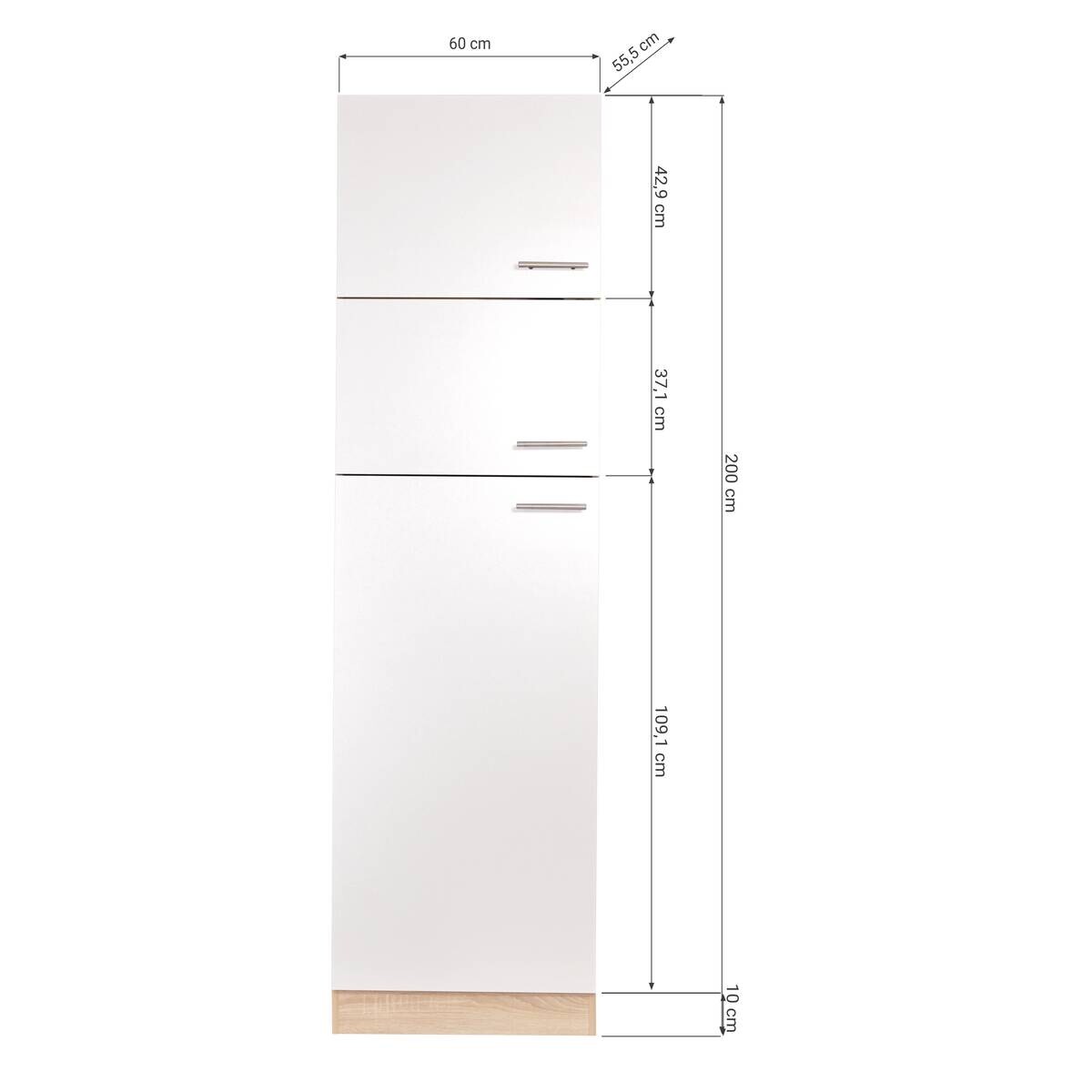 Kühlumbauschrank Merle weiß B/H/T: ca. 60x200x60 cm