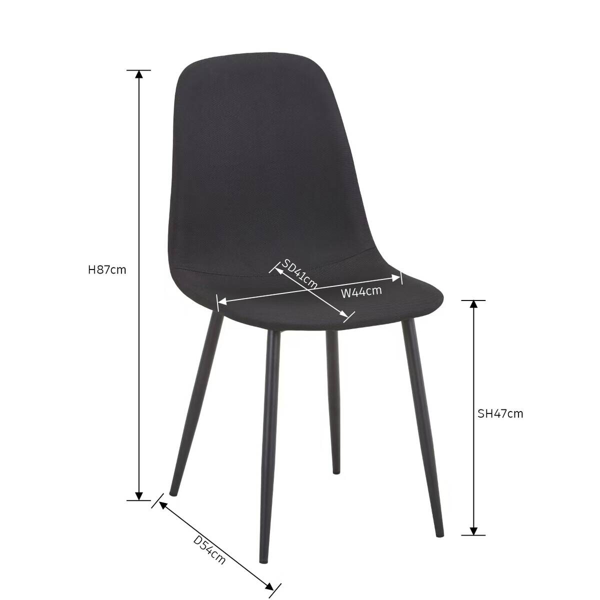 Stuhl Pia schwarz Microfaser B/H/T: ca. 44x87x41 cm