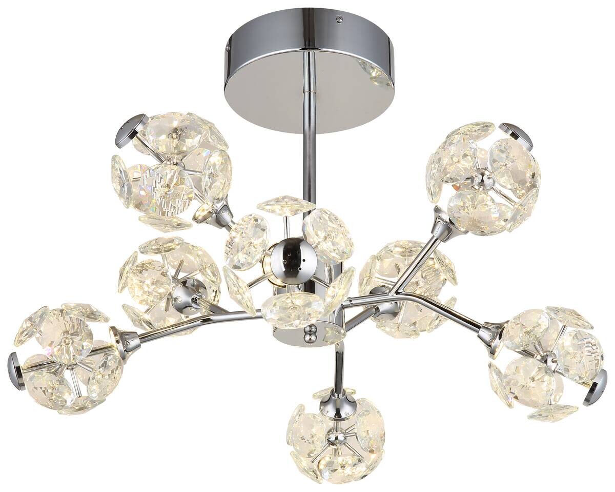 GLOBO Deckenleuchte Chrom klar Metall H/D: ca. 38x68 cm 1 Brennstellen