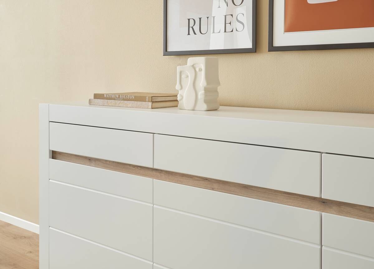 Sideboard Chester weiß matt B/H/T: ca. 217x90x42 cm