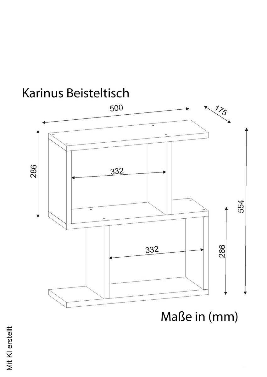 Beistelltisch Karinus weiß Spanplatte B/H/T: ca. 50x55x17 cm