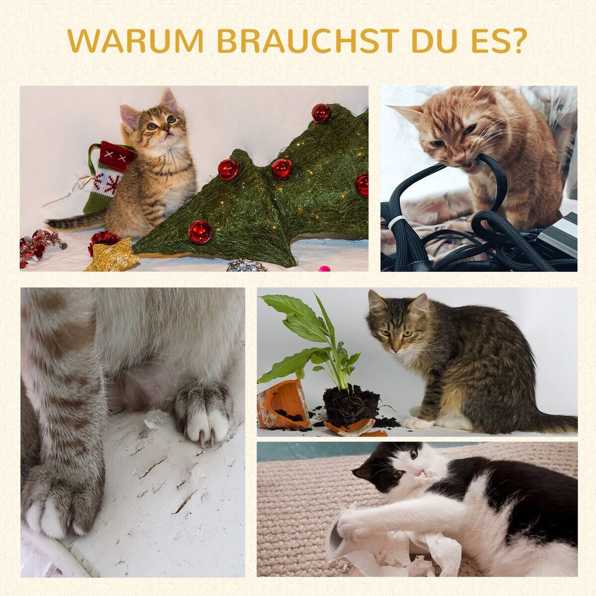 PawHut Kratzbaum schwarz Polypropylen B/H/L: ca. 48x85x170 cm