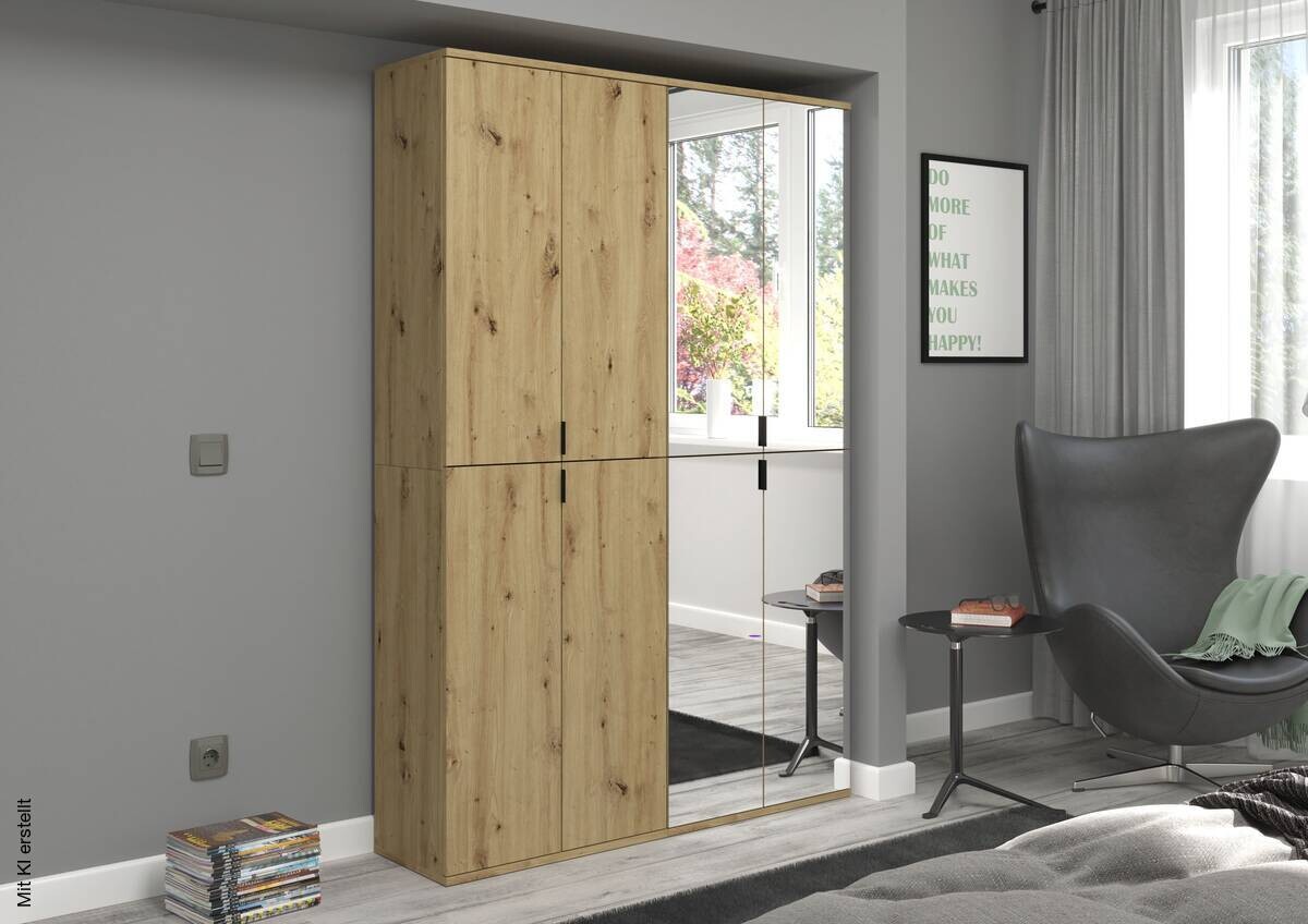 Spiegelschrank PROJEKT Eiche Artisan Nachbildung Spiegel Spanplatte B/H/T: ca. 61x193x34 cm
