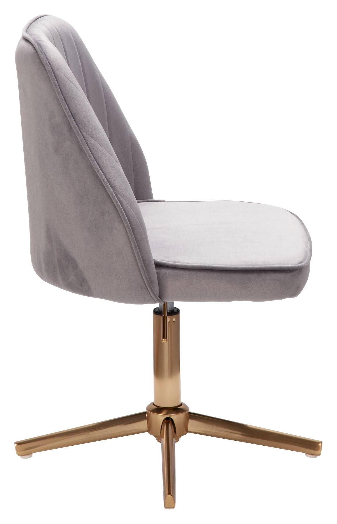 Drehstuhl grau gold Stoff Eisen