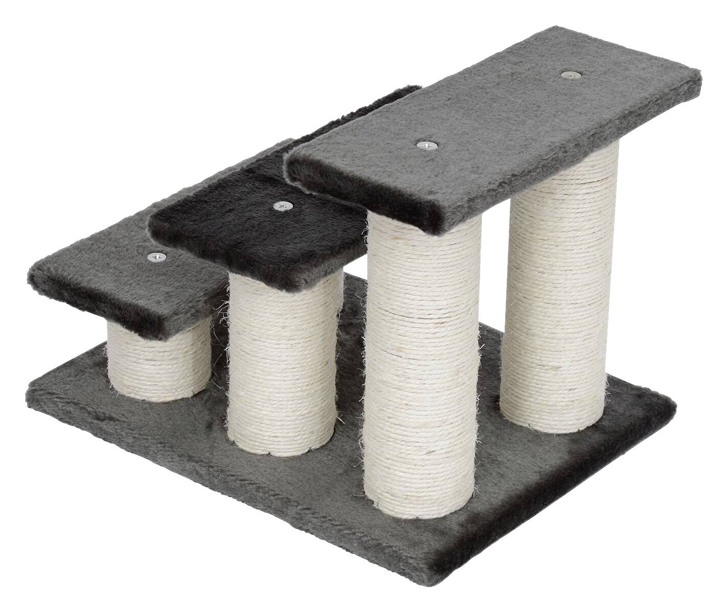 PawHut Katzentreppe grau Spanplatte B/H/L: ca. 35x34x45 cm