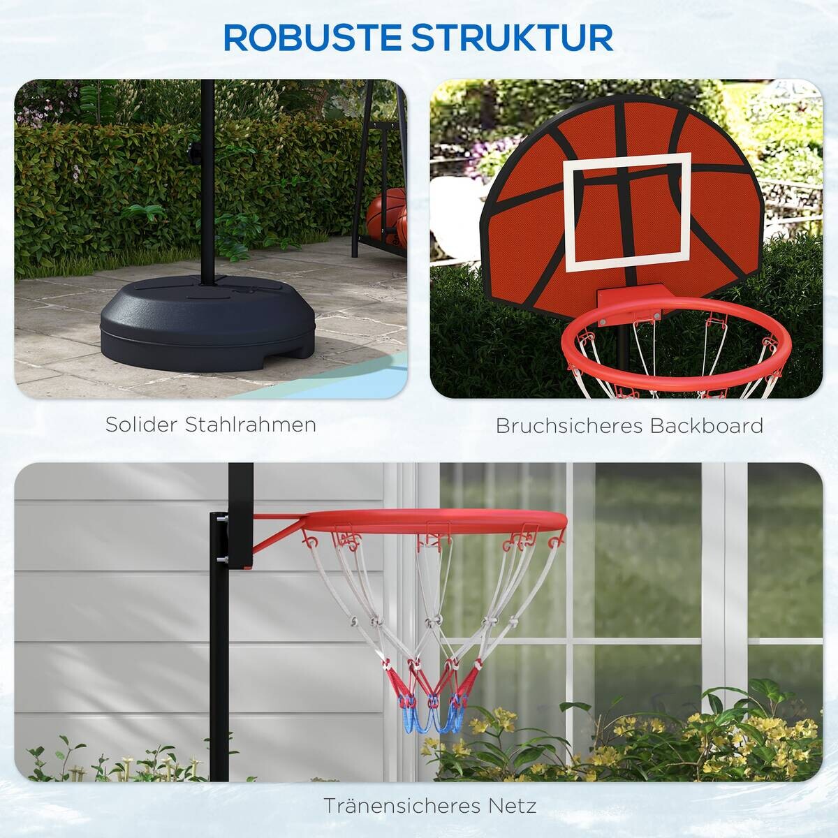 SPORTNOW Basketballständer braun Stahl B/H/L: ca. 38x179x38 cm