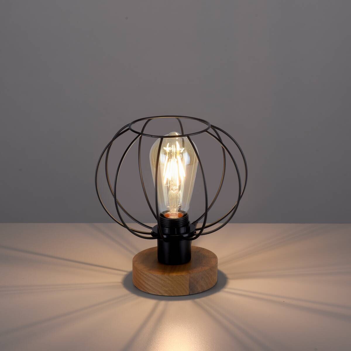 Just Light Tischleuchte schwarz E27 1 Brennstellen