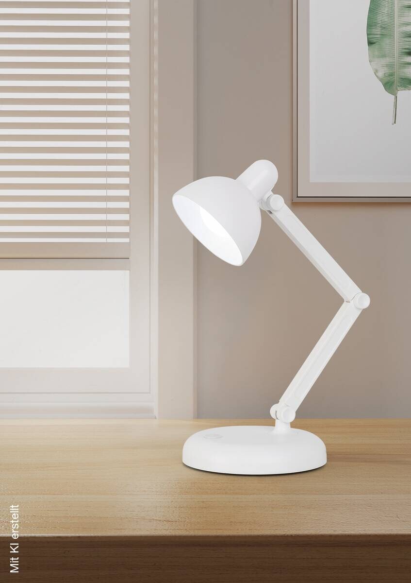 Nolo LED-Tischleuchte Brian weiß Kunststoff B/H/T: ca. 13x35x13 cm