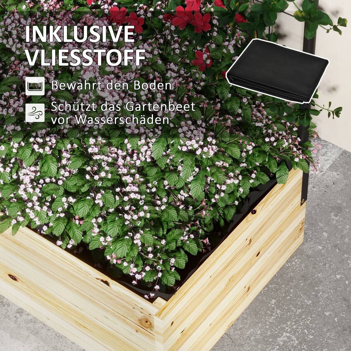 Outsunny Gartenbeet natur Polypropylen B/H/L: ca. 38x80x145 cm