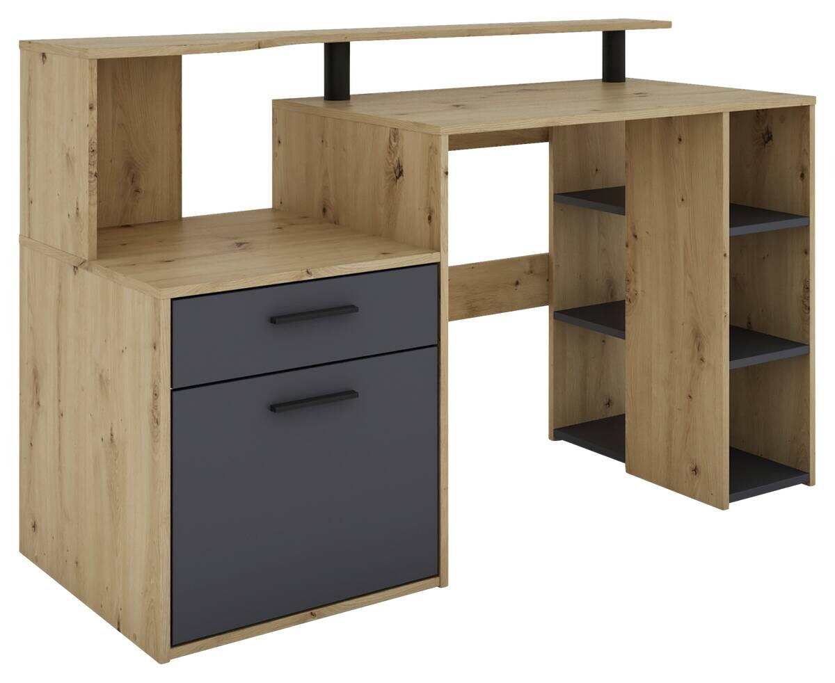 Schreibtisch LOUIS Eiche anthrazit B/H/T: ca. 140x89x55 cm