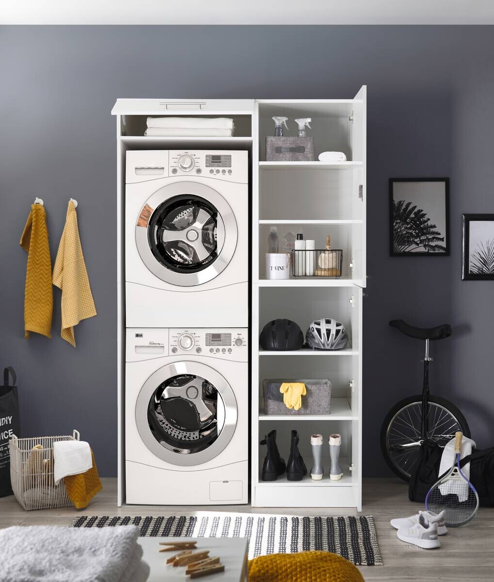 Respekta Hauswirtschaftsraum-Set Clara weiß matt B/H/T: ca. 117,4x200x67,6 cm