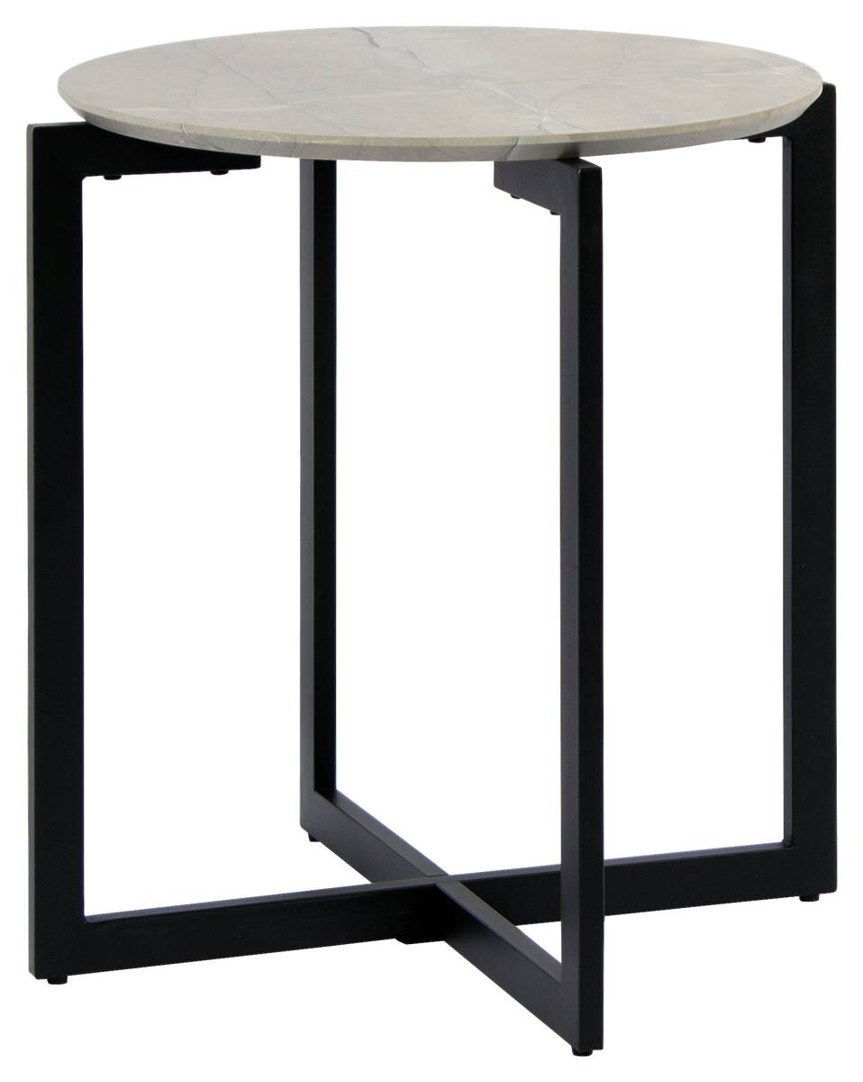 Beistelltisch Eik Marmor Optik schwarz H/D: ca. 50x45 cm