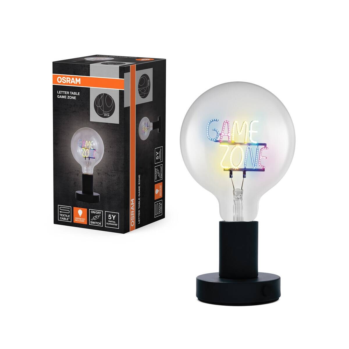 OSRAM LED-Tischleuchte Lettertable Metall B/H/L: ca. 12,5x23x12,5 cm E27