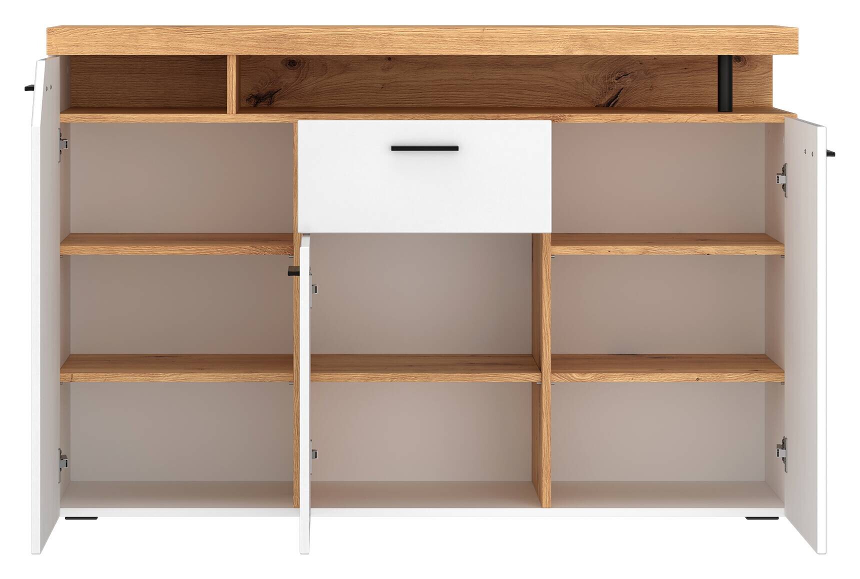 Kommode Nico weiß Eiche Artisan Nachbildung B/H/T: ca. 138x91x40 cm