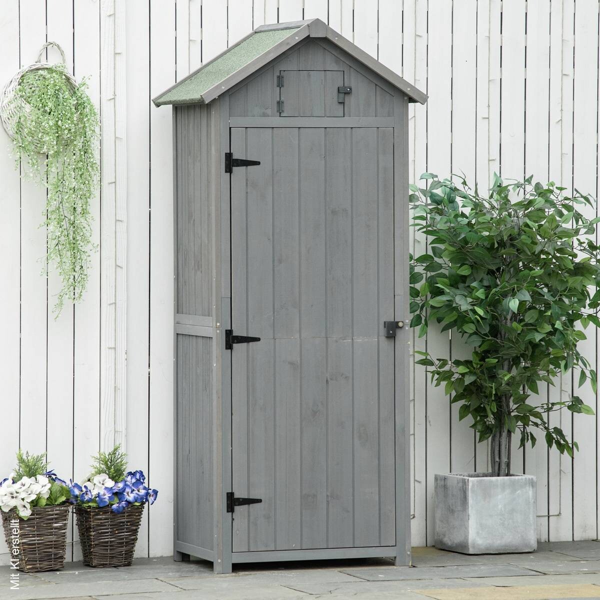 Outsunny Gartenhaus grau B/H/L: ca. 54x179x77 cm