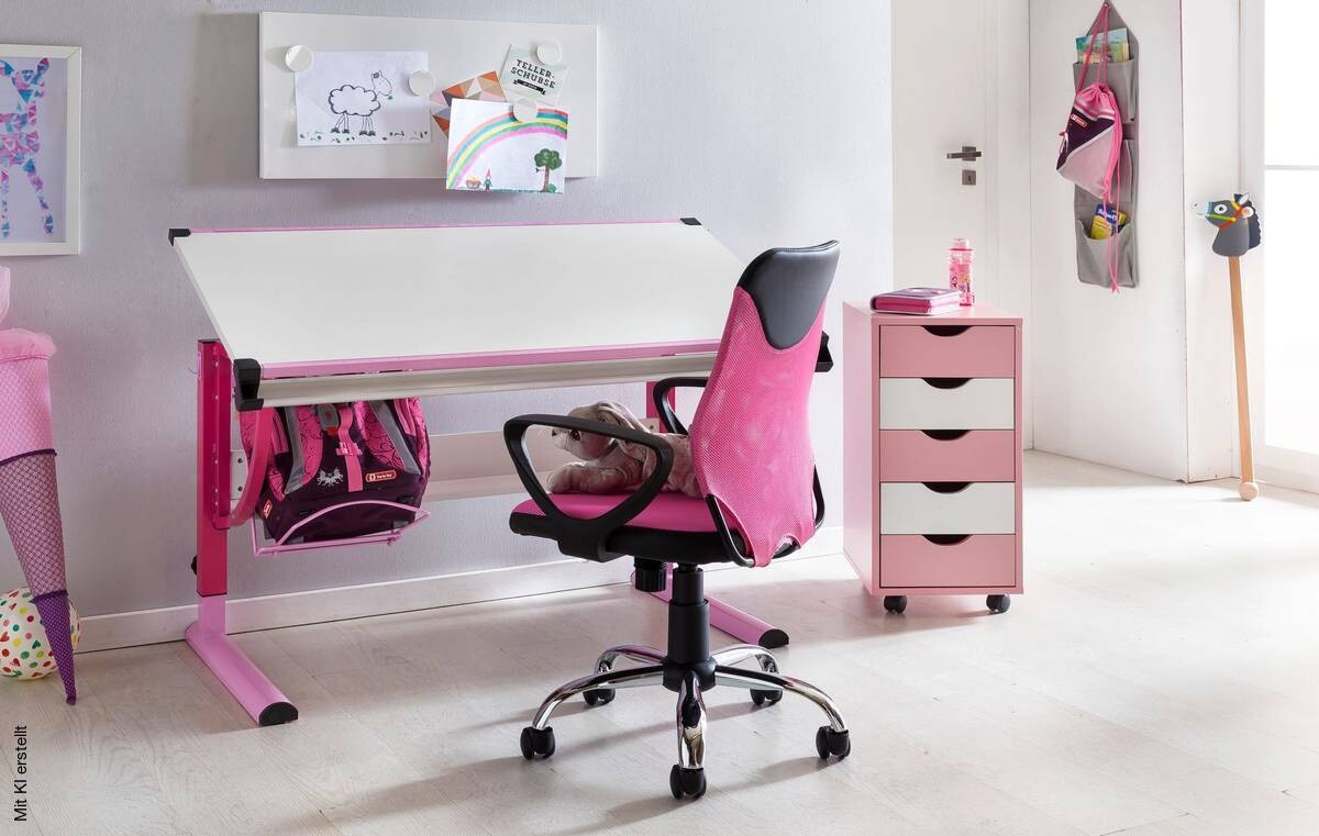 Drehstuhl pink Stoff