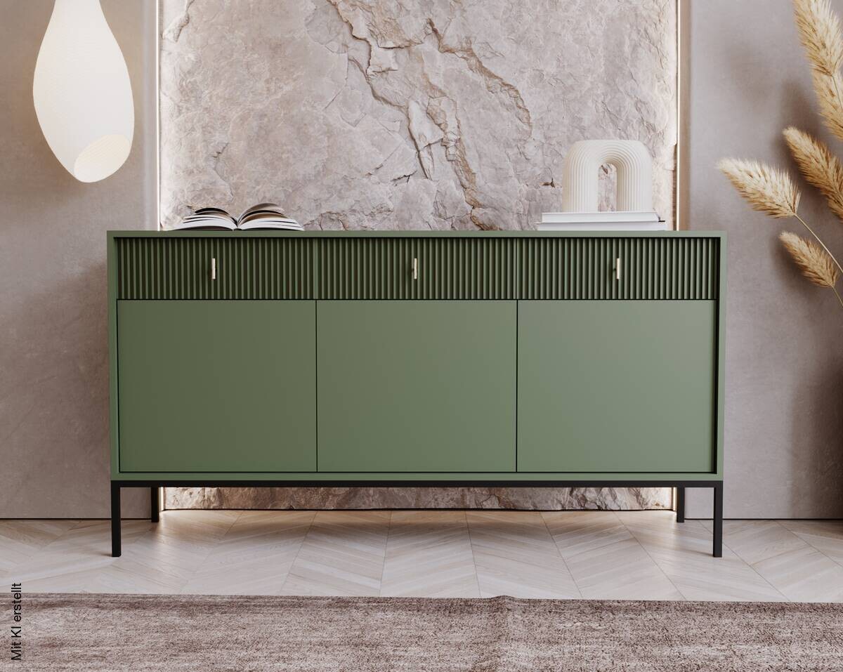 Kommode MAGGIORE grün dunkel B/H/T: ca. 154,2x82,5x39 cm