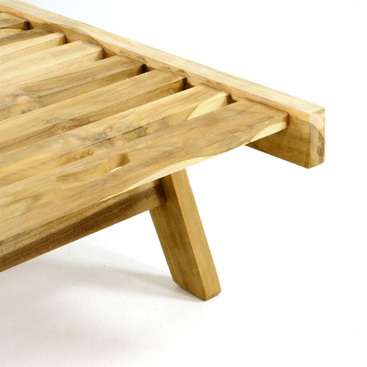 VCM Sonnenliege braun Holz B/H/L: ca. 57x34x200 cm