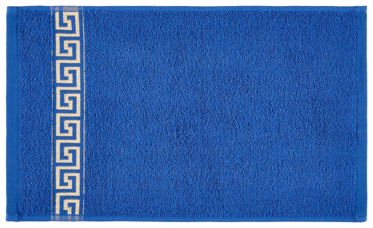 POCOline Gästehandtuch Mäander blau 100% Baumwolle B/L: ca. 30x50 cm