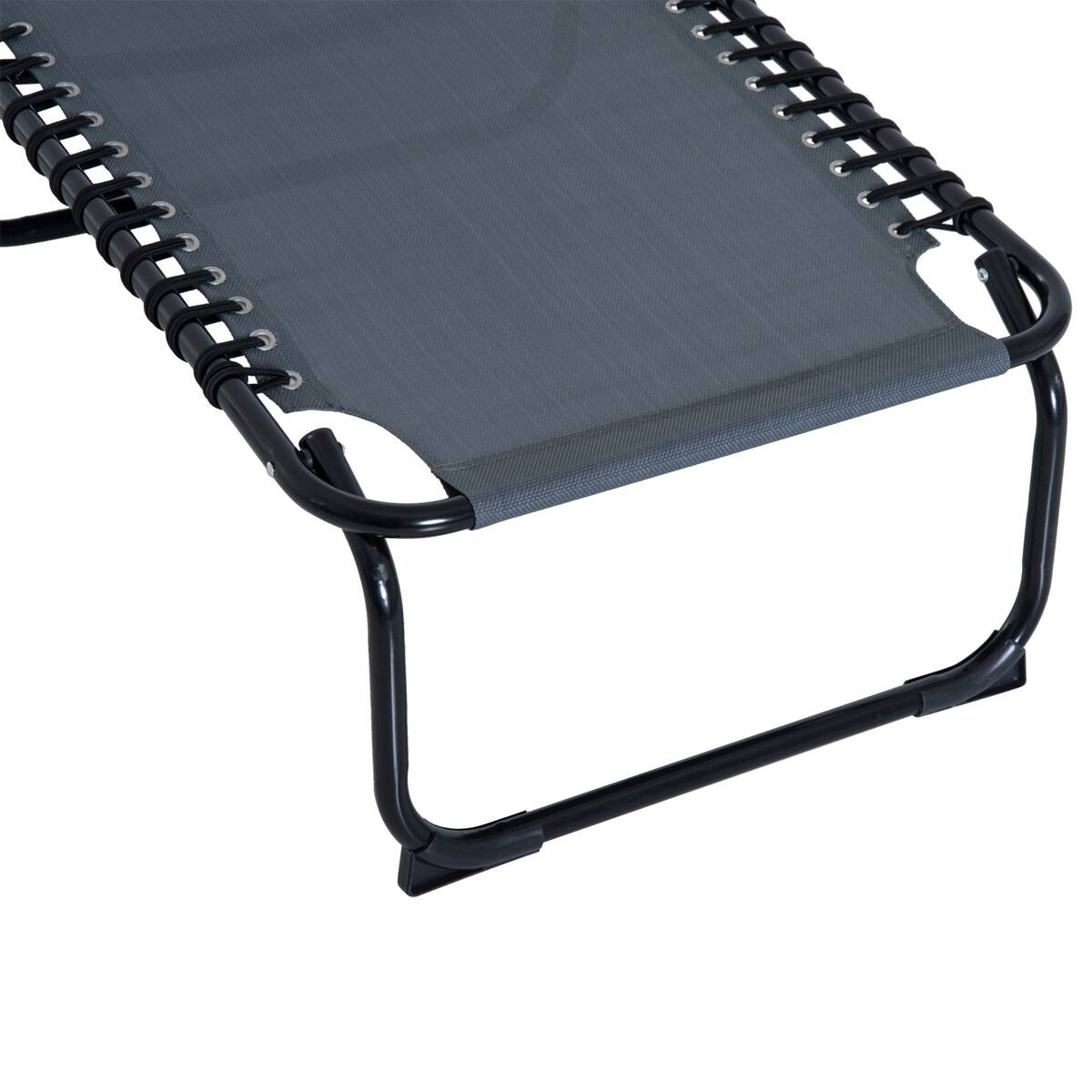 Outsunny Klappliege dunkelgrau Metall B/H/L: ca. 58x26x197 cm