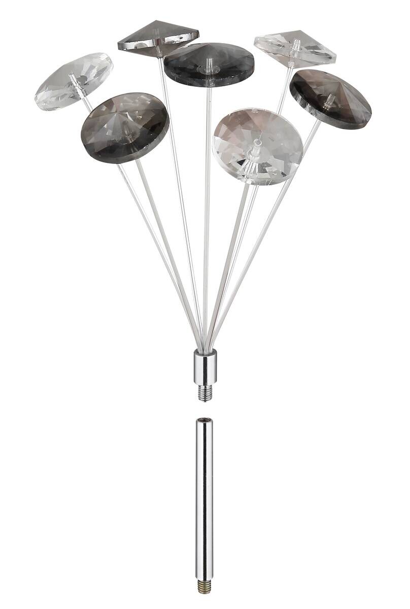 GLOBO LED-Deckenleuchte Rauch Chrom Metall H/D: ca. 25x45 cm 4 Brennstellen