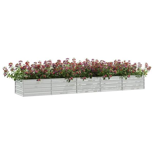 Garten-Hochbeet silber Stahl B/H/L: ca. 80x45x400 cm