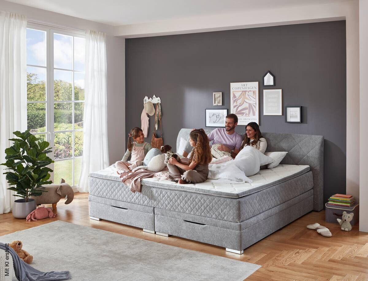 Familienboxbett Korfu silber Liegefläche B/L: ca. 240x200 cm
