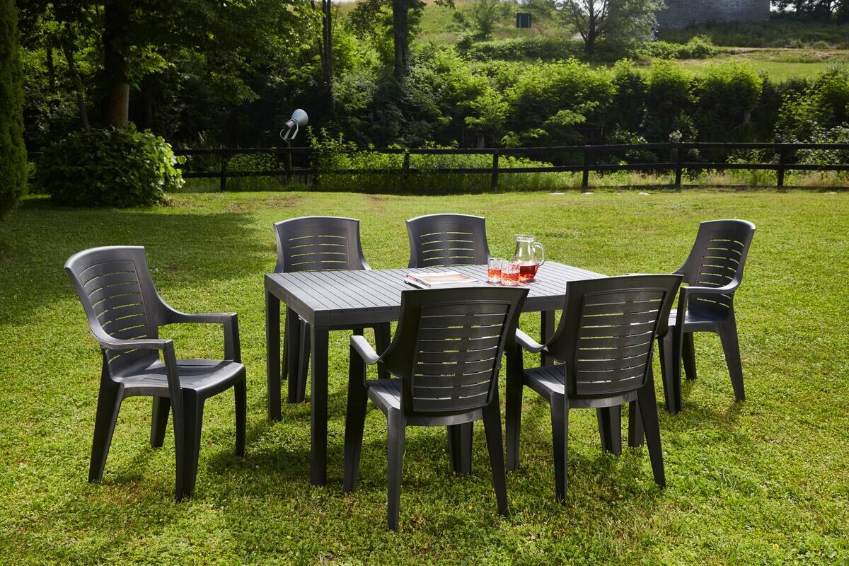 ProGarden Kunststofftisch Palau anthrazit Kunststoff B/H/L: ca. 90x72x150 cm