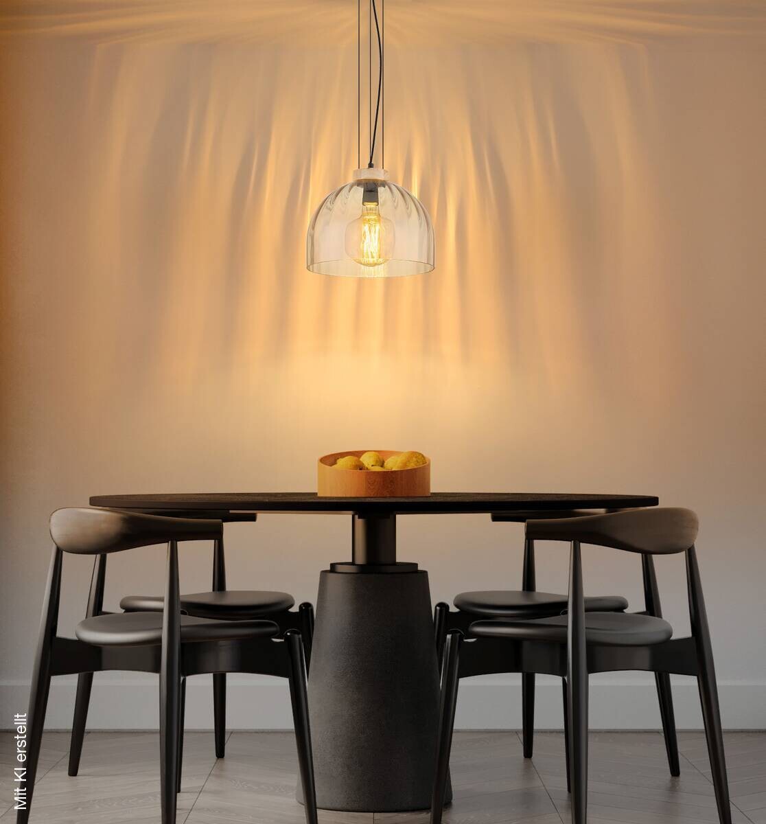GLOBO Pendelleuchte amber schwarz Glas Metall H/D: ca. 120x30 cm E27 1 Brennstellen