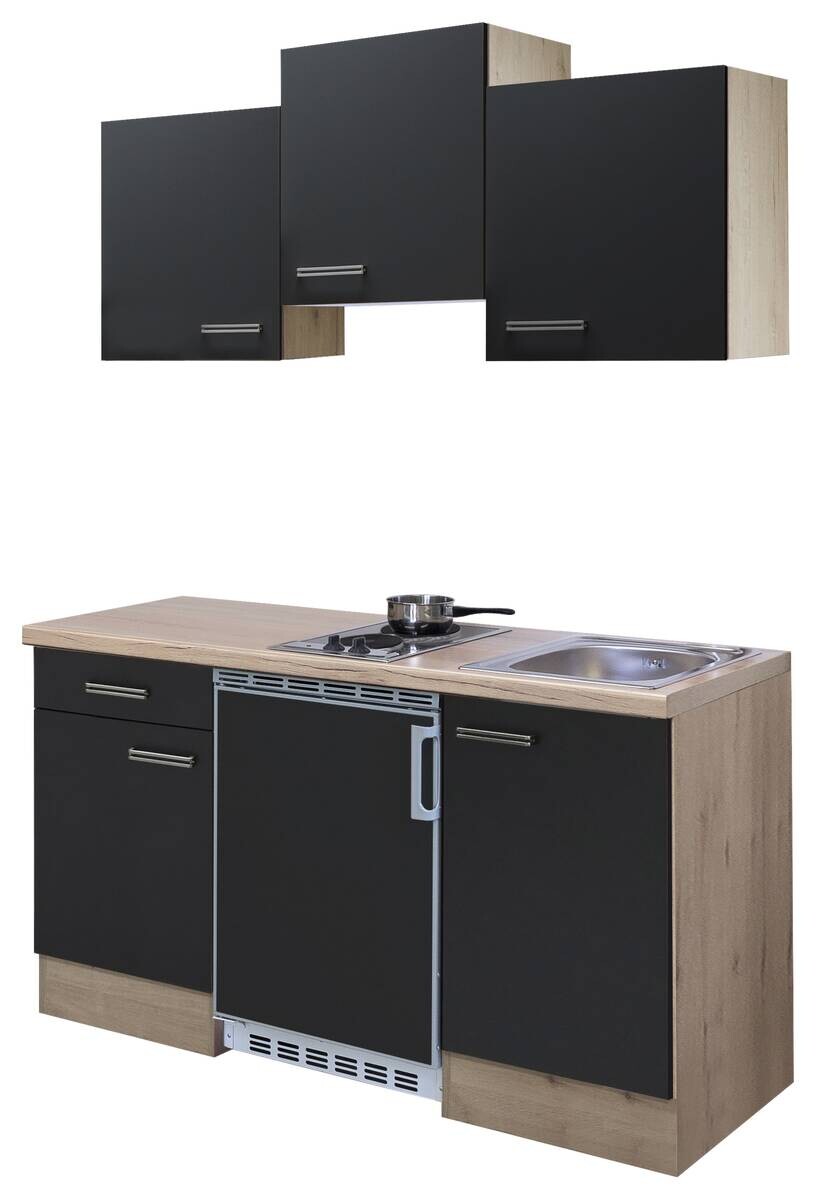 Küchenblock Elva anthrazit strukturiert B/H/T: ca. 151x226x60 cm
