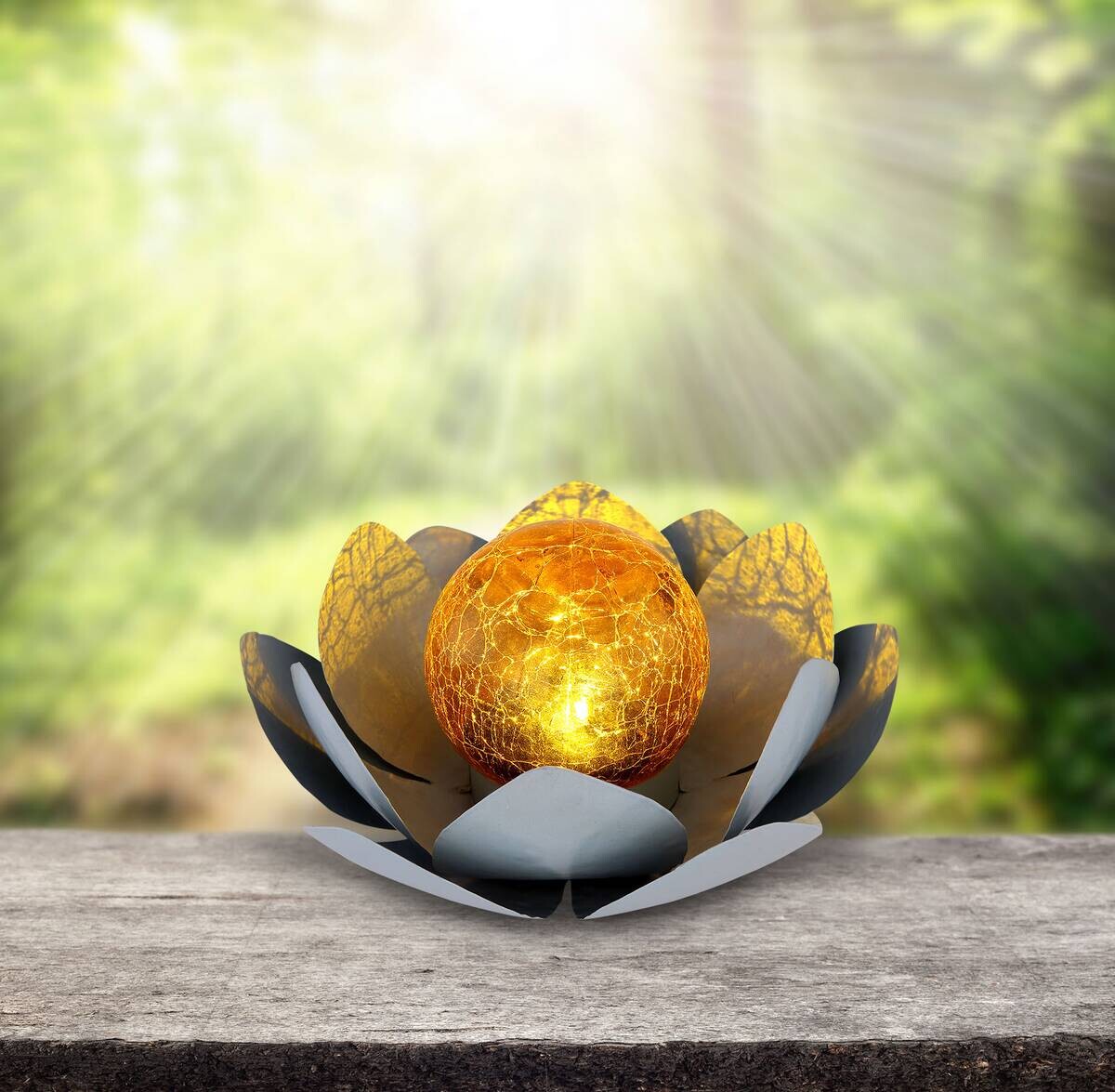 Solarleuchte orange grau B/H: ca. 25x9 cm