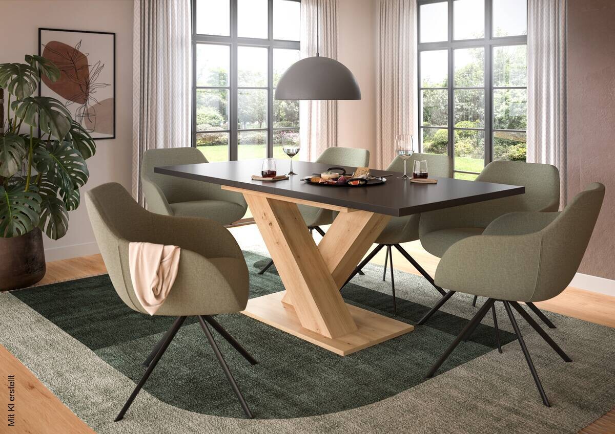 Esstisch MOTION grau Artisan Nachbildung B/H/T: ca. 150x76x90 cm