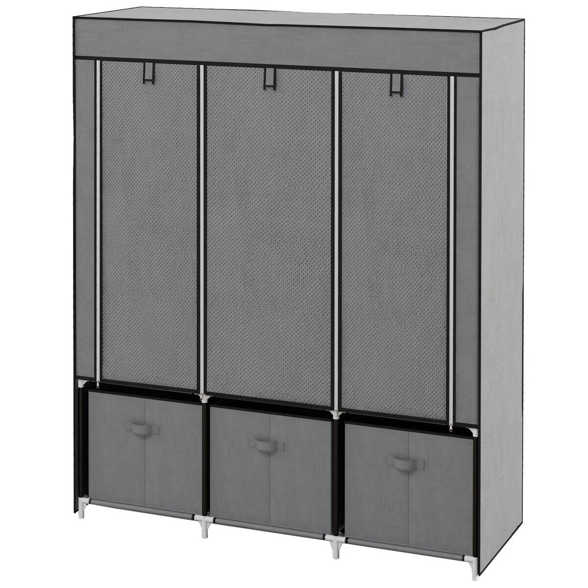 HOMCOM Kleiderschrank dunkelgrau Polypropylen B/H/L: ca. 43x125x162,5 cm