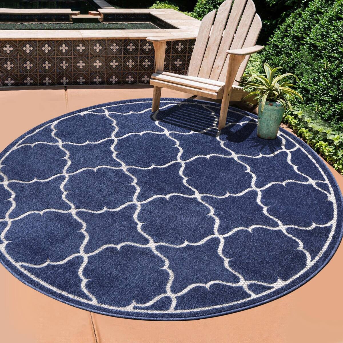 Sanat Outdoorteppich BERLIN blau B/L: ca. 120x120 cm