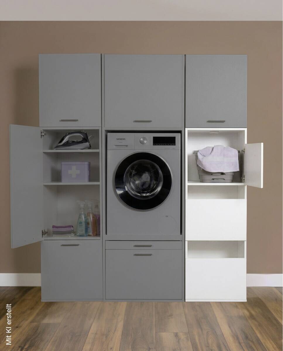 Washcab Wäscheschrank WCWM142 weiß B/H/T: ca. 50x142x67,5 cm